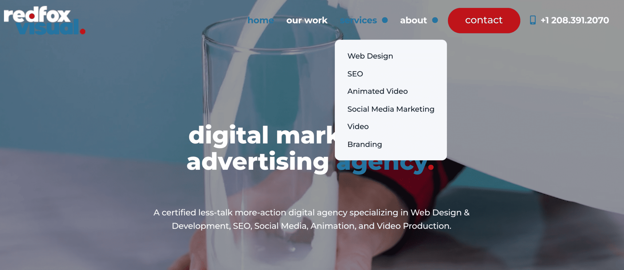 Redfox website navigation bar
