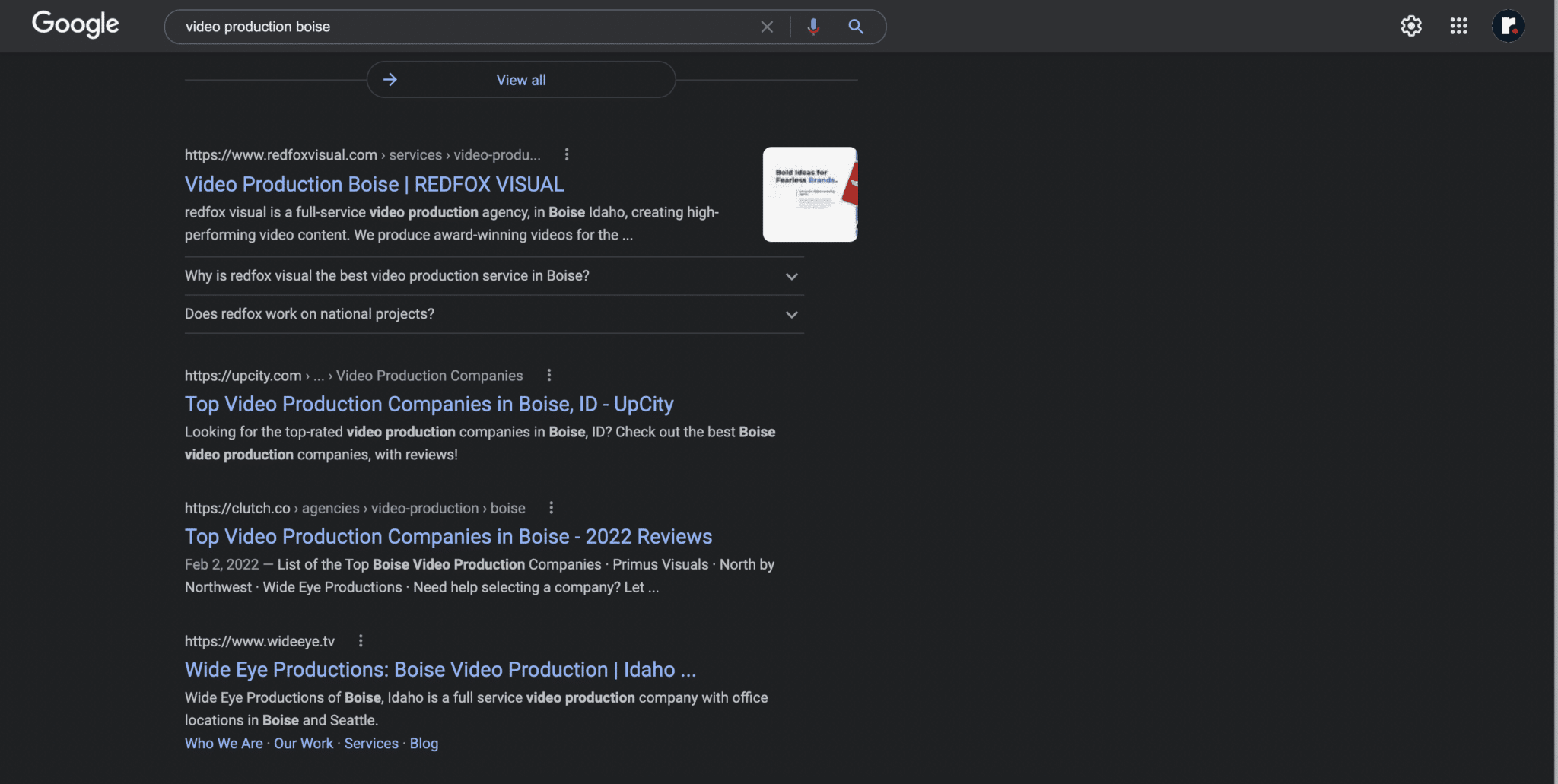How To Choose The Right Seo Company To Skyrocket Your Google Rankings In 2023 5 google search results for redfox visual