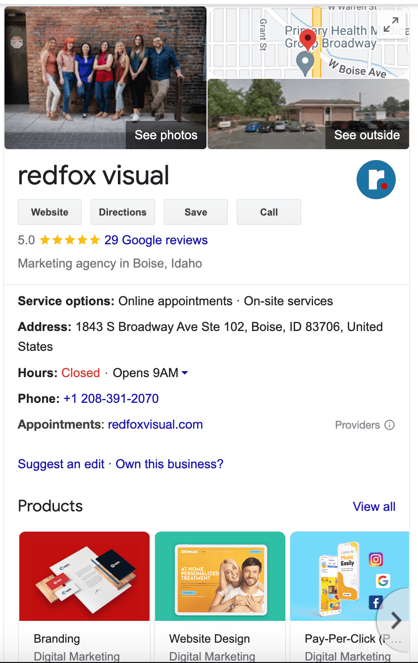 redfox visual on Google