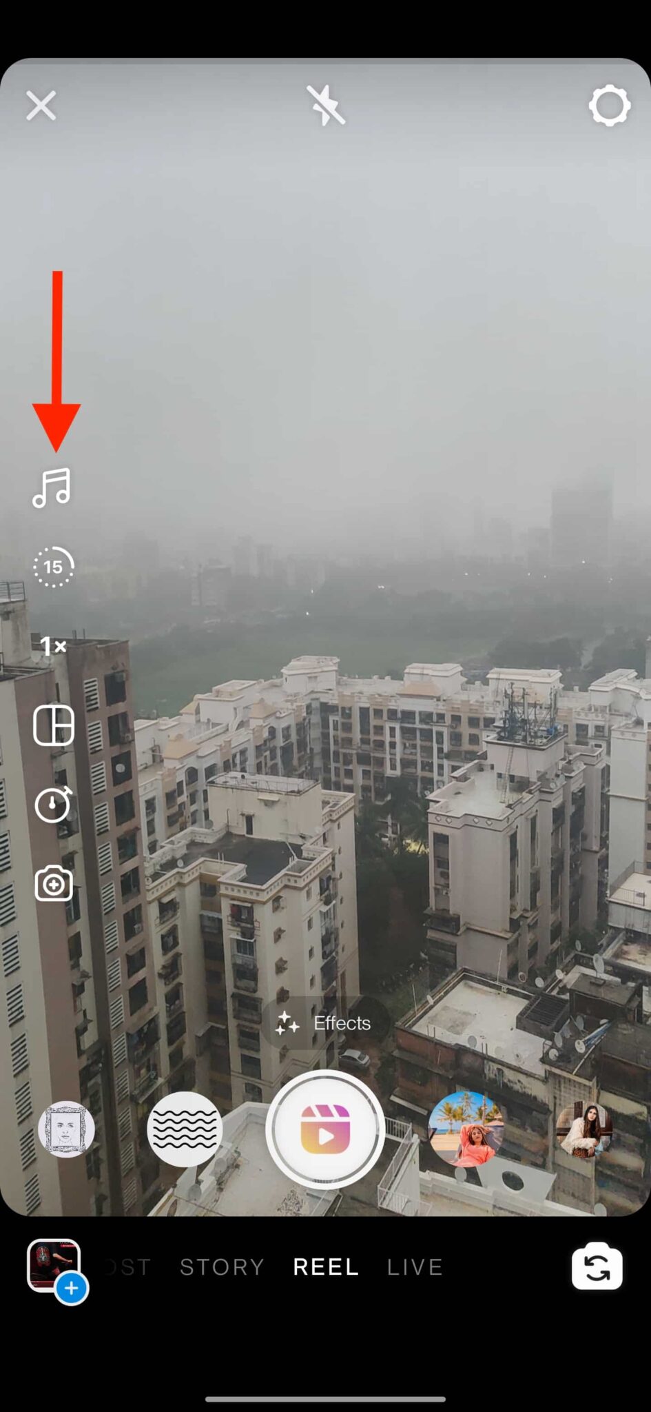 How To Add Music To Instagram Reels The Right Way 2 screenshot showing a reel video in creation with an option to add music